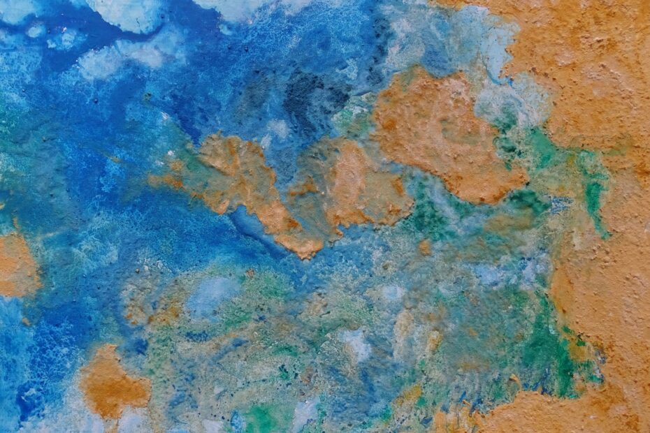 Geul op de Pin, 60 bij 80 cm, acryl, zand en binder.