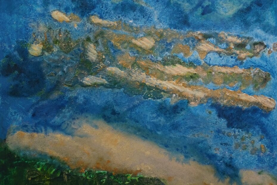 Ossenisse, 60 bij 80 cm, acryl, zand en binder