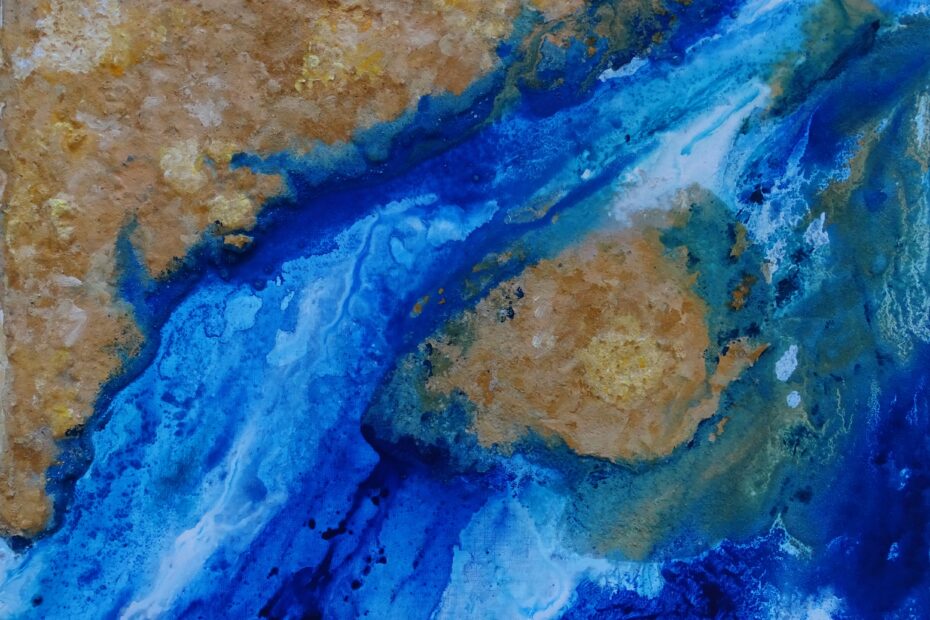 Gat van Ossenisse, 60 bij 80 cm, acryl, zand en binder.