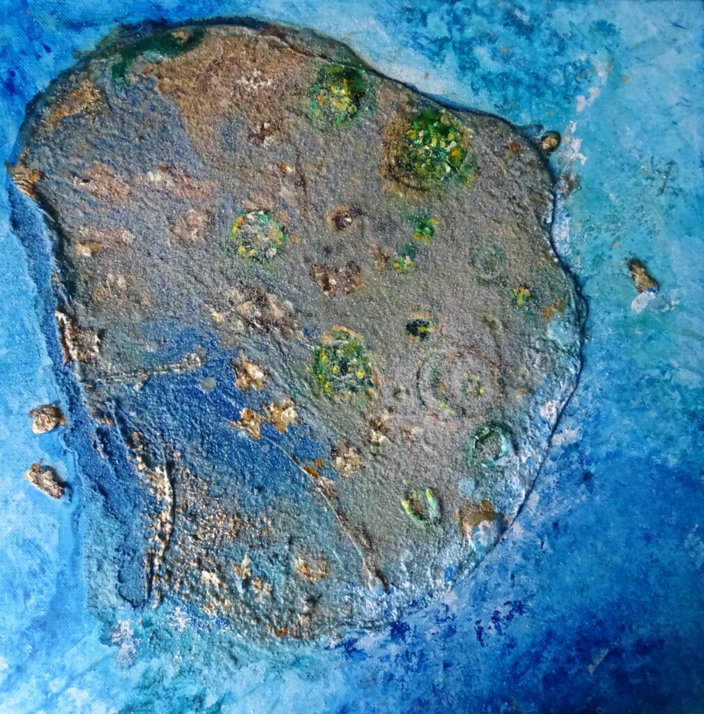 Wad 40 bij 40 cm, acryl, zand en binder